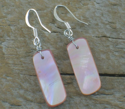 Native American Mother of Pearl Slab Earrings